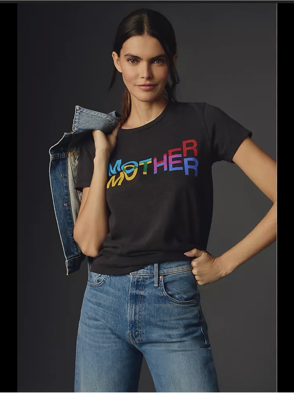 MOTHER SUPERIOR Women’s L The Lil Sinful Kaleidoscope Graphic Tee Designer Blk